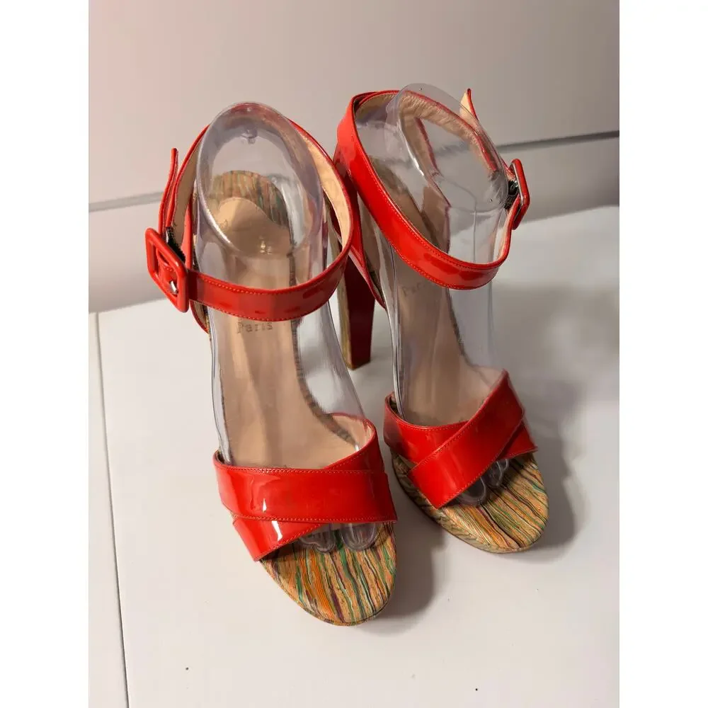 Christian Louboutin Red Patent Platform Heels